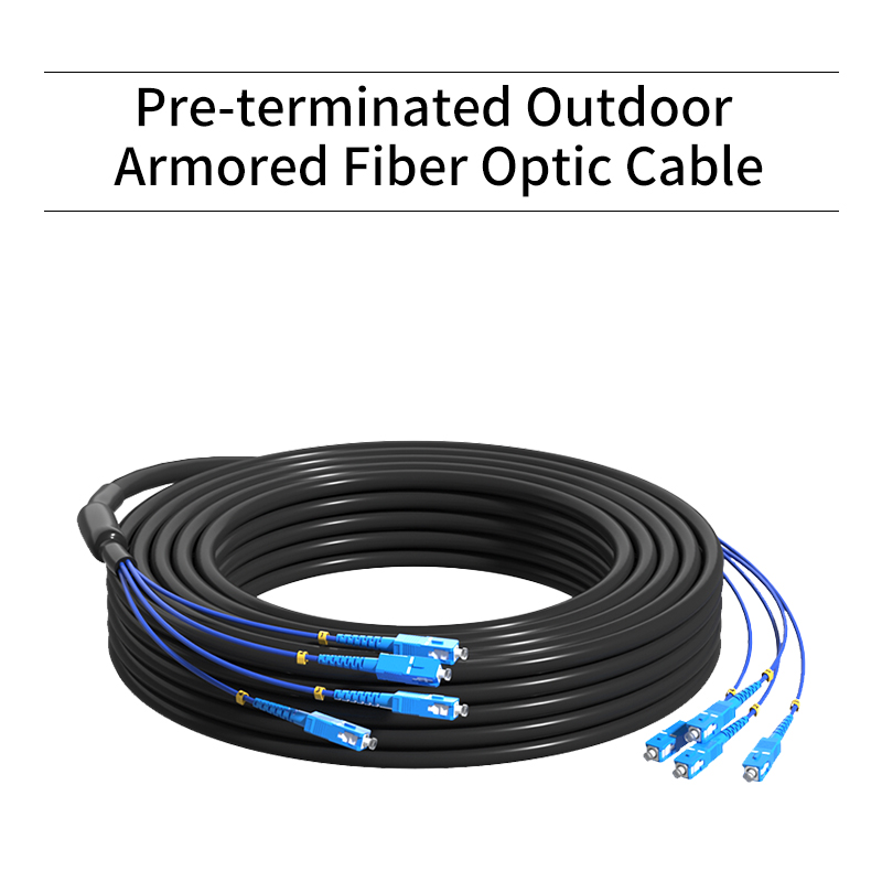 Pre-terminated Outdoor Armored Fiber Optic Cable